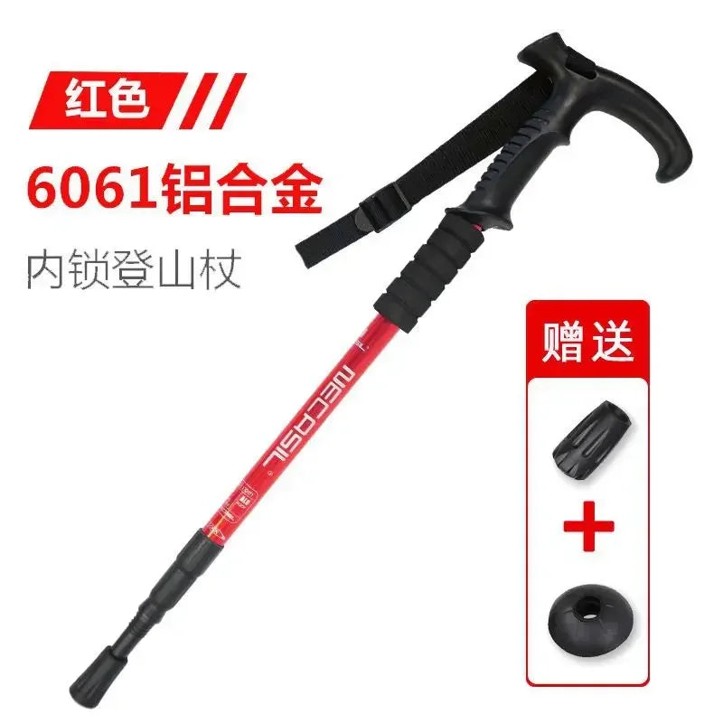 3-Section Adult Child Elderly Alpenstocks Ultralight Trekking Folding Pole Walking Hiking Sticks Non-Slip Mountaineering Tools