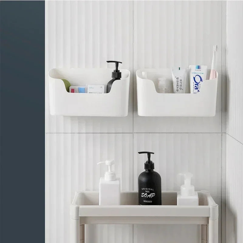 Kitchen Wall-mounted Adhesive  Rack Multifunctional Cabinet Door  Box Under Sink Drawer Shelf Bathroom Organizer Almacenamiento