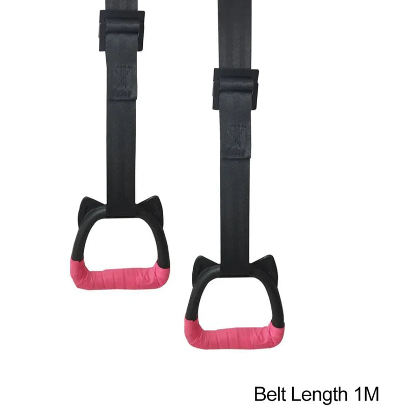 Household Kids Gymnastic Rings Sling Ring Fitness Horizontal Bar Pull-up Indoor Sports Lumbar Traction Handle Children Fitness