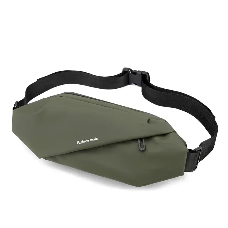 Solid Nylon Small Design Men's Waist Bag Simple and Fashionable Crossbody Bag Leisure Commuting Bolsos Aesthetic Shoulder Bags