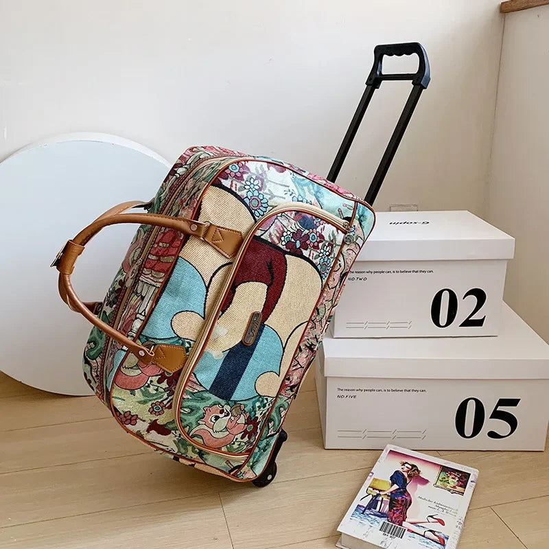 Trolley Travel Suitcase Travel Bag Hand Luggage Waterproof Trolley Case Large Capacity Roller Travel Bag On Wheels Boarding Bag