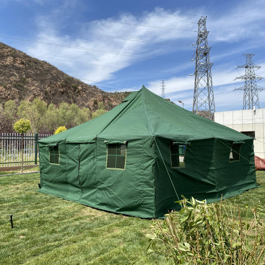Exercise Disaster Relief Large Tent with Beds Double Layer Waterproof Camouflage Low Price and High Quality Logistics Tent
