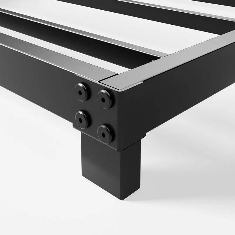 4 Inch King Size Bed Frame, Heavy Duty Metal Platform Low Bed Frame Full, No Box Spring Needed, Noise Free, Easy Assembly, Black