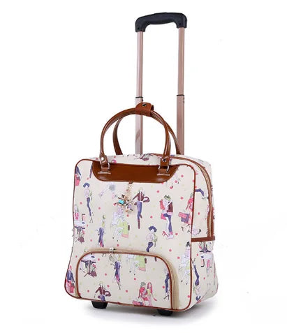 brand 20 Inch 22 inch Women luggage Trolley Bag on wheels Travel Suitcase Travel Rolling Bag Baggage Suitcase Travel wheeled bag