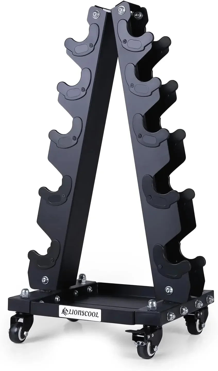 Premium Solid Steel Dumbbell Rack Stand Only, A-Frame Portable Weight Storage Organizer with Optional Tray and Wheels, Perfect f