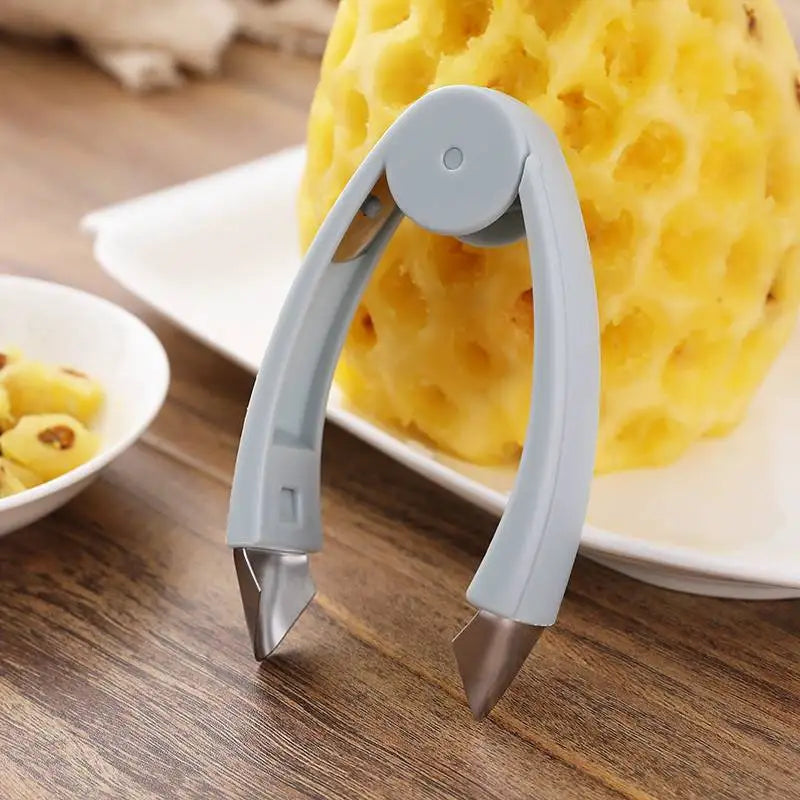 2/1pcs Pineapple Eye Remover Clips Strawberry Corer Slicer Huller Fruit Peeler Stainless Steel Cutter Household Kitchen Gadgets