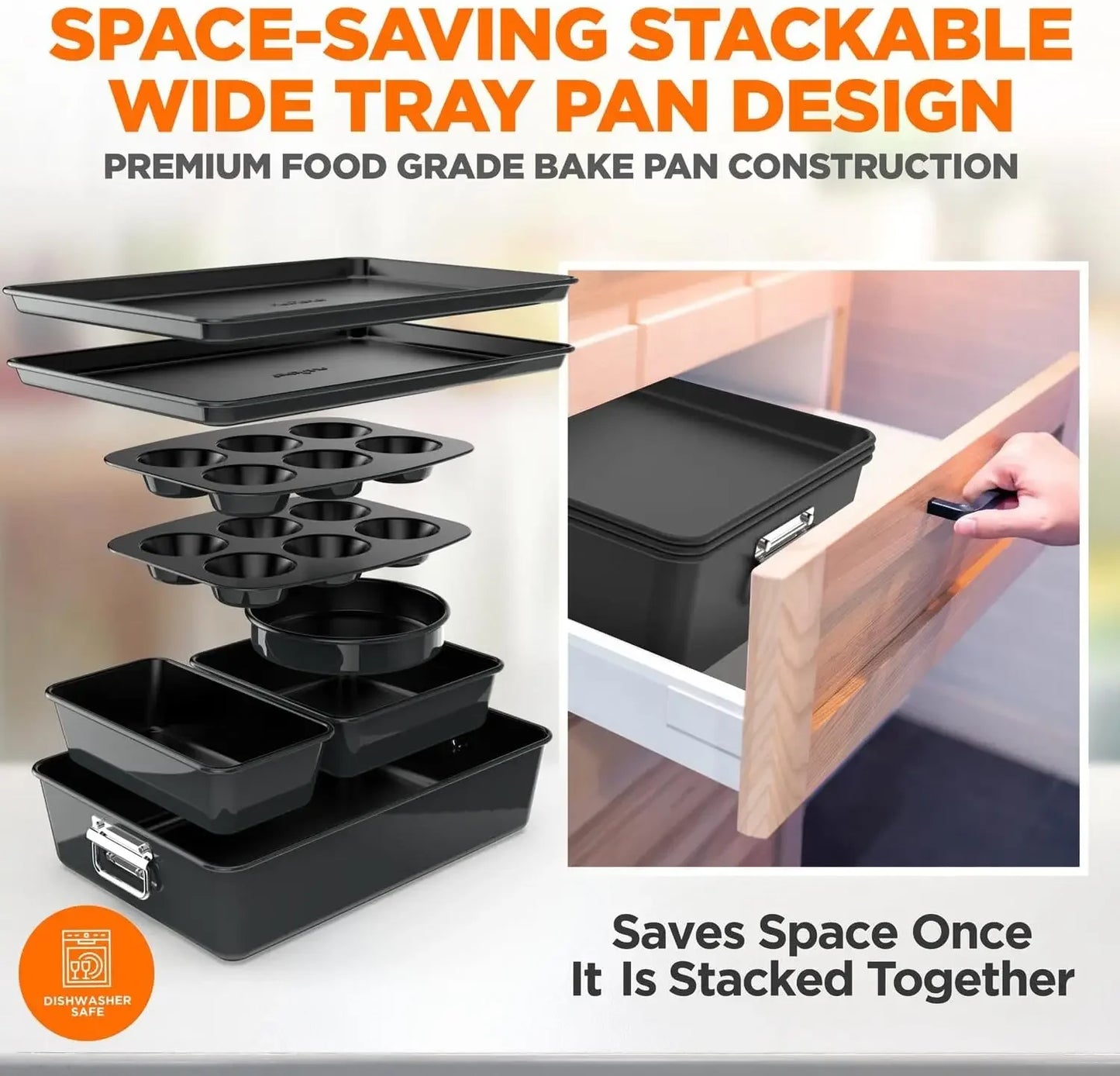 8-Piece Nonstick Stackable Bakeware Set 66 discount
