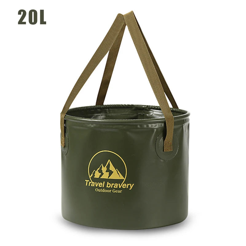 Travel Camping Folding Water Bucket Multifunctional Collapsible Water Basin Portable Water Bag Backpack Barbecue Picnic Storage