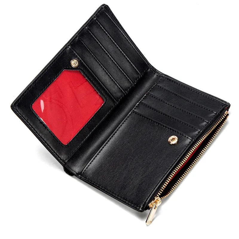 CHCH Simple Square Short Wallet for Women Small Wallet Women Luxury Purse Wallet with Card Clip Portable Bag