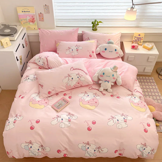 Kuromi Melody Cartoon Duvet Cover Hello Kitty Cinnamoroll Kids Bedding Set Student Dormitory Cute Duvet Cover Bedroom Decor