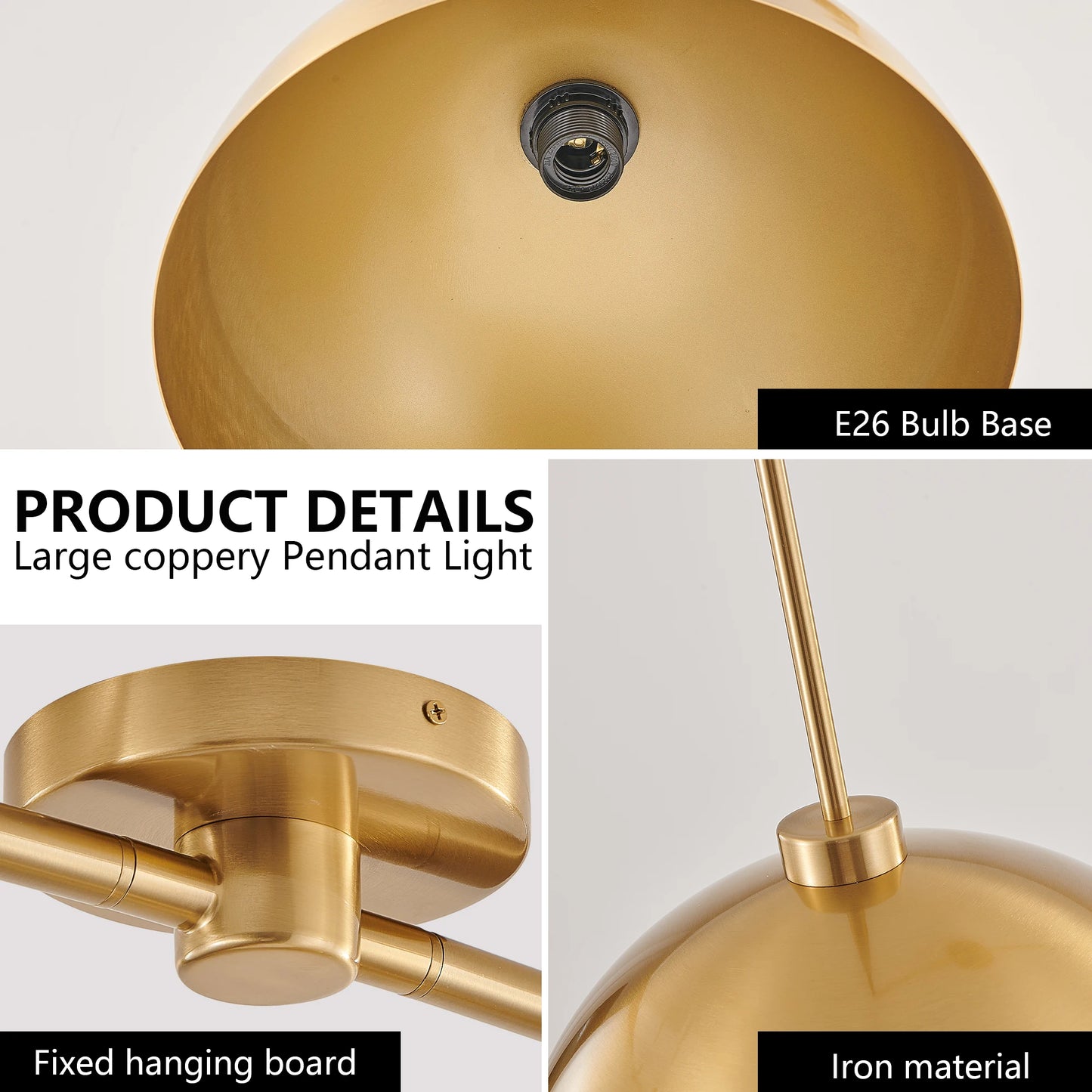 Industrial Modern Copper Color Double Pendant Light， Adjustable Ceiling Hanging Lamp，Stylish and Durable Lighting(No Bulbs)