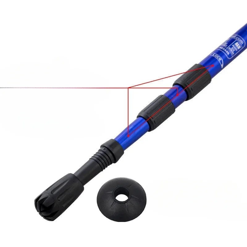 3-Section Adult Child Elderly Alpenstocks Ultralight Trekking Folding Pole Walking Hiking Sticks Non-Slip Mountaineering Tools