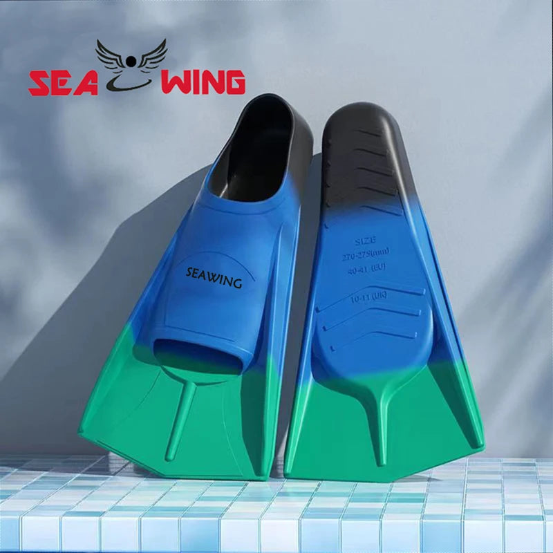 Colorful swimming training fins for summer tourism, elastic and soft silicone diving frog shoes