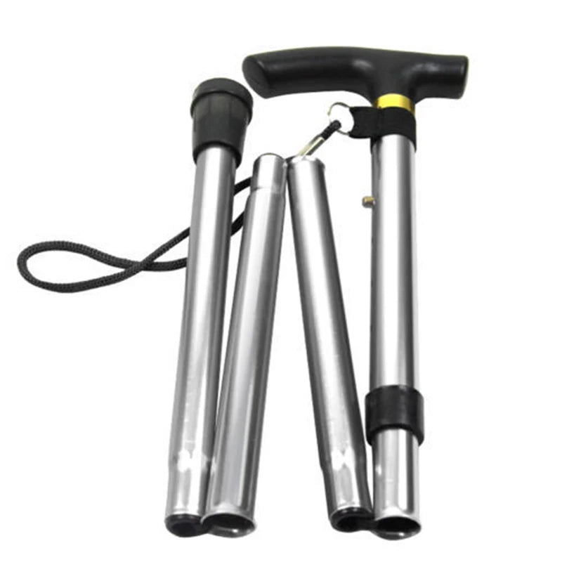 Multifunction Walking Stick Trekking Poles Telescopic Fold Crutches Hiking Stick Crutch Elderly Metal Stick Walking Cane Outdoor