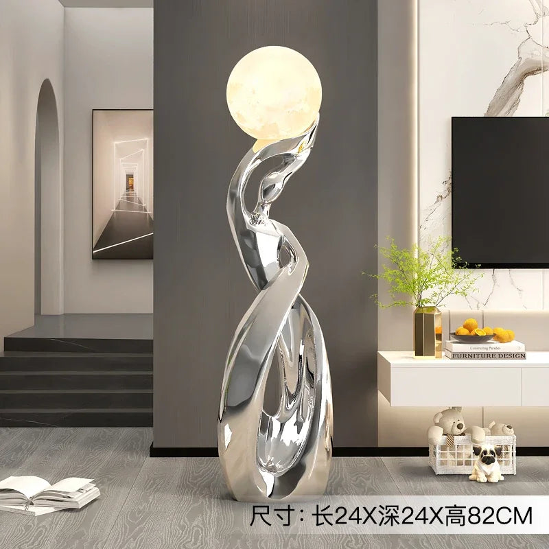Sculpture 82cm Creative Abstract Art Ornament Lamp Luxury Living Room TV Cabinet Sofa Side Floor Decoration Home Decor Gift