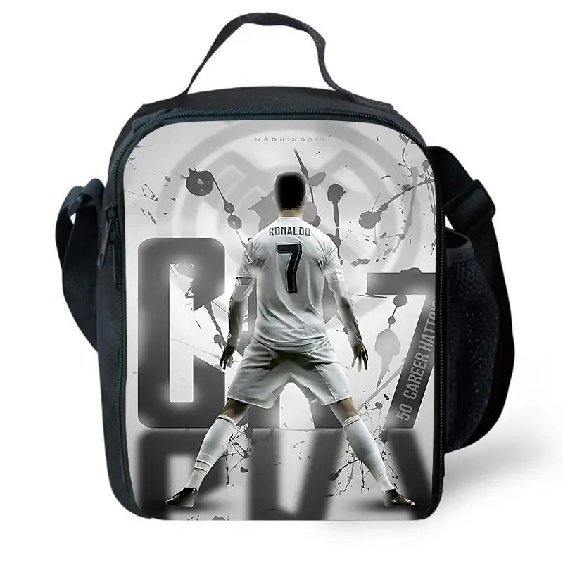 Cartoon C-CR7 Football-Stars Child School Backpack With Lunch Bags Pencil Bags School Bags for Boys Girls Best Gift