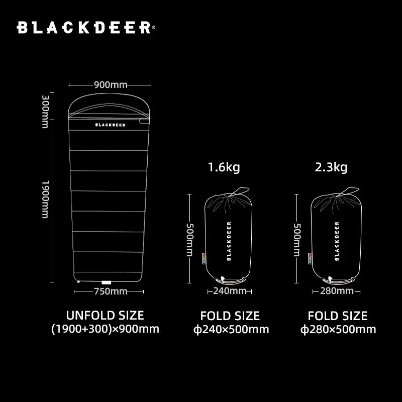 BLACKDEER Outdoor Travel Anhydrous Cotton Sleeping Bag Emergency Adult Autumn Dirty Warm Adult Camping Single Quilt Portable