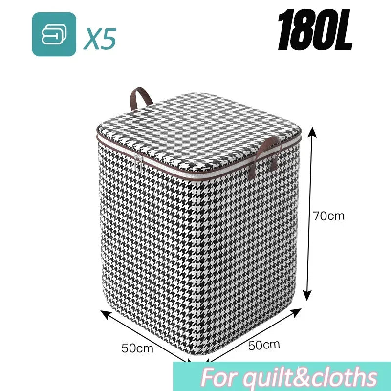 Quilt Storage Box Dustproof Organizers Non-Woven Wardrobe Space Saving Bag House-Moving Bedding Box Travel Storage Organization