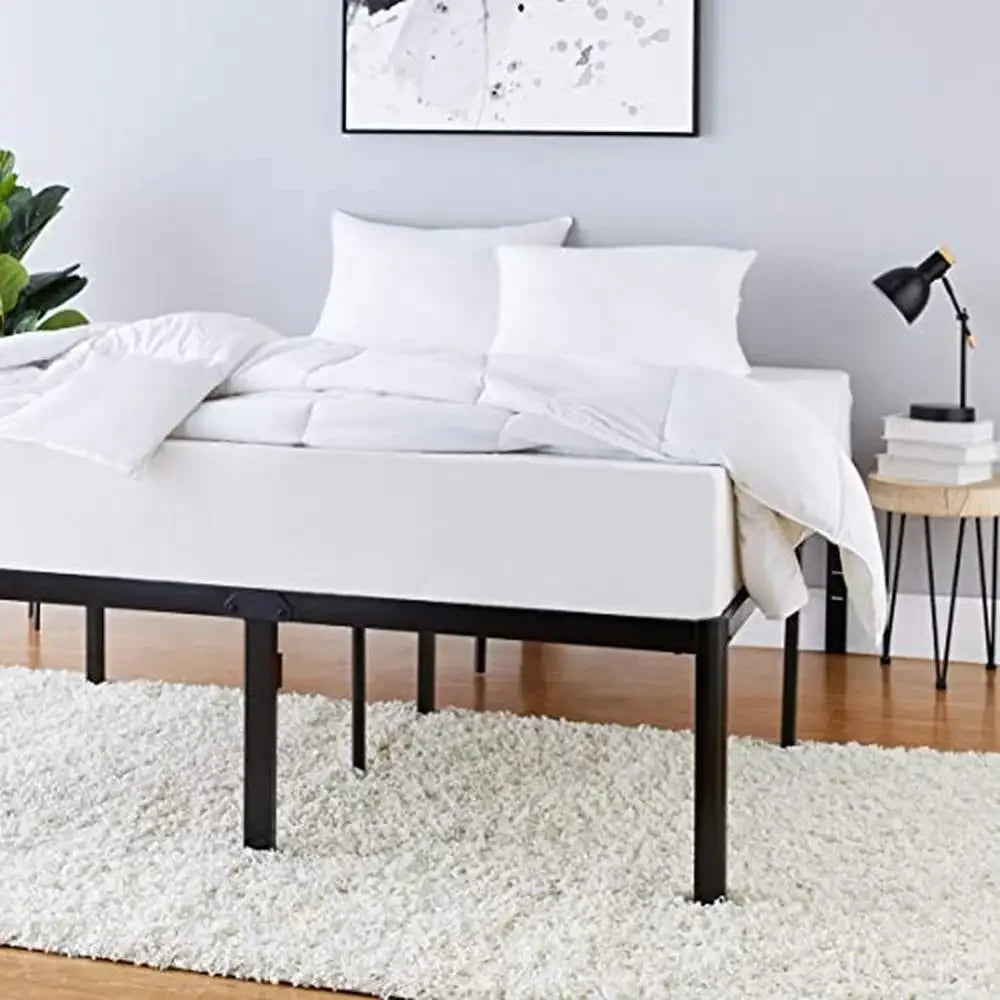 Durable Full Size Steel Platform Bed Frame with Non-Slip Steel Slats Easy Assembly 74.61 x 53.54 x 18.07 in 700lb Capacity Quiet