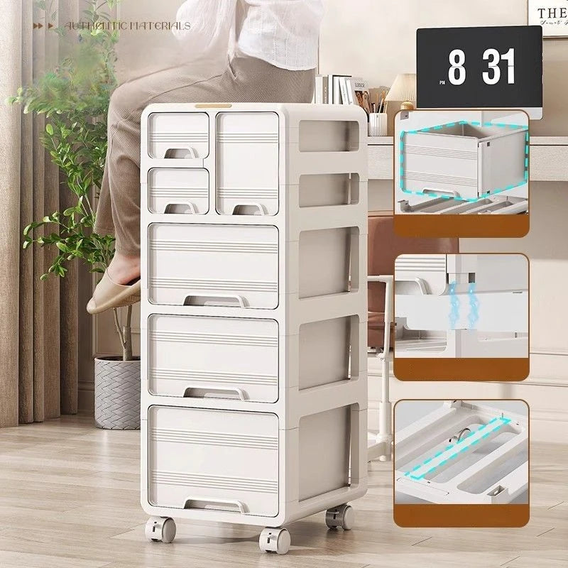 Under-Desk Storage Cabinet Drawer Removable Living Room File Organizer Bedroom Bedside Table Organizers Container for Room