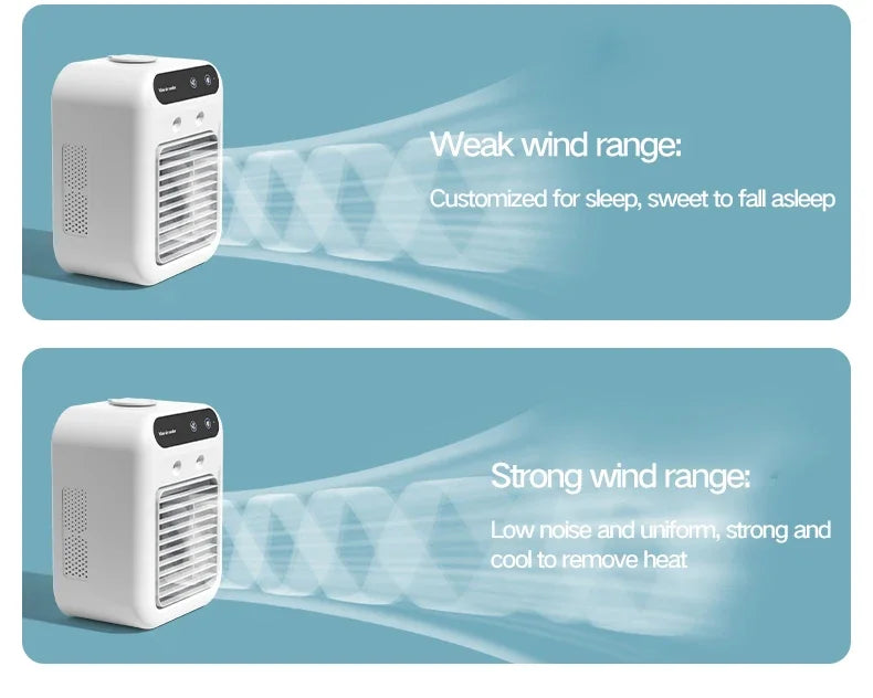 USB Wireless Air Conditioner Mini Portable Air Cooler Fan 500ml Ice Water Spray Humidifier For Home Air Conditioning Mist Fan