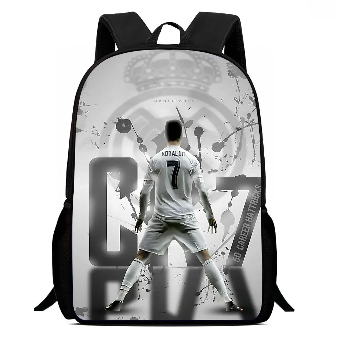 Cartoon C-CR7 Football-Stars Child School Backpack With Lunch Bags Pencil Bags School Bags for Boys Girls Best Gift