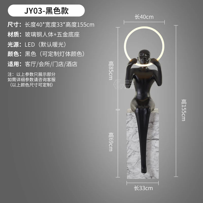 Humanoid Art Sculpture Fall Floor Lamp Living Room Light Luxury Design Sense Modern Creative Modeling Floor Lamp