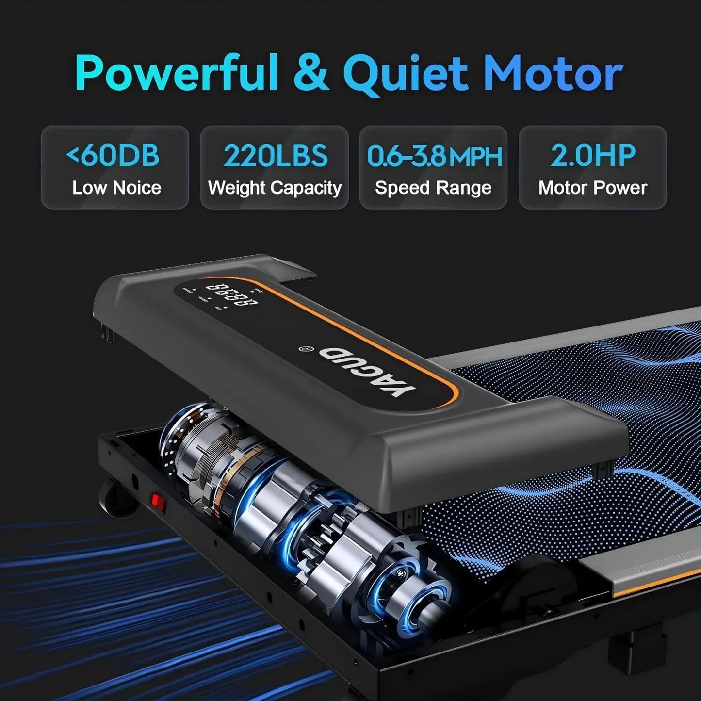 Walking Pad, Walking Pad Treadmill for Home Office, Portable Under Desk Treadmill with Remote Control and LED Display, Walking J