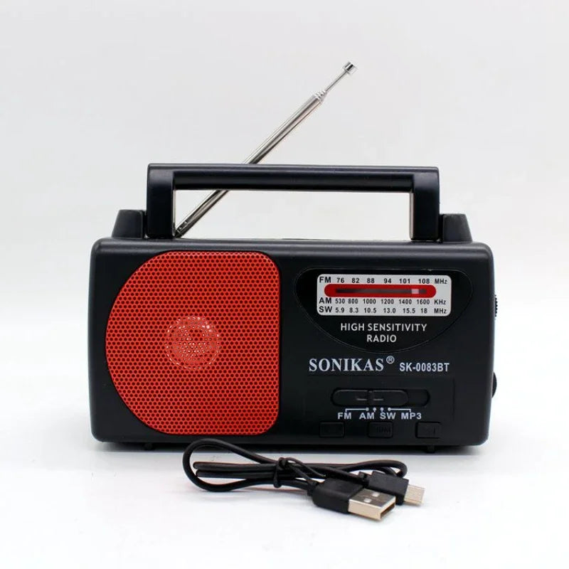 2023 New Triple-band Radio Vintage Portable Plug-in Card Bluetooth Speaker FM Semiconductor Radios Am Fm SW Radio SK-0083BT