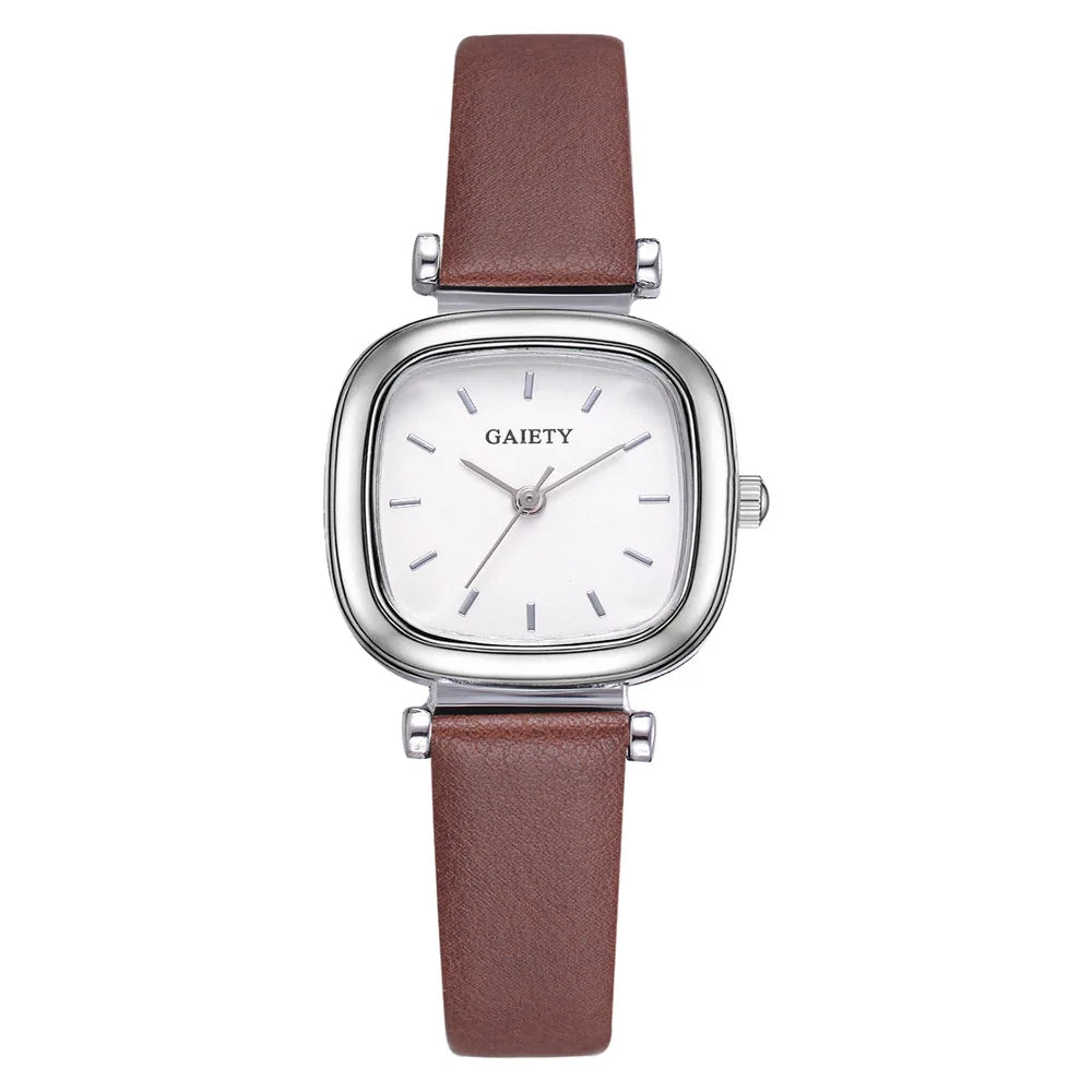 Elegant Square Watches For Woman New Casual Minimalist Green PU Bracelet Ladies Luxe Quartz Wristwatches Clock Montres Femmes