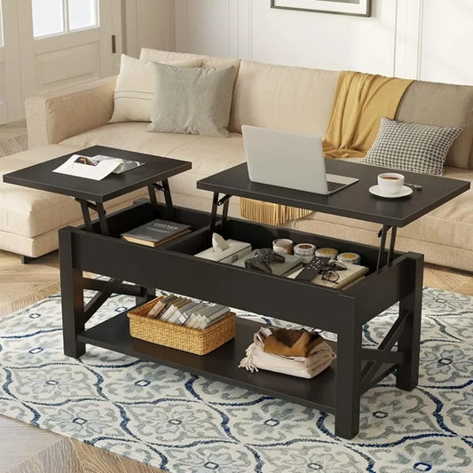 2 Way Lift Top Farmhouse Center Table With Hidden Compartment Design Coffee Table Nordic Coffee Tables for Living Room Furniture