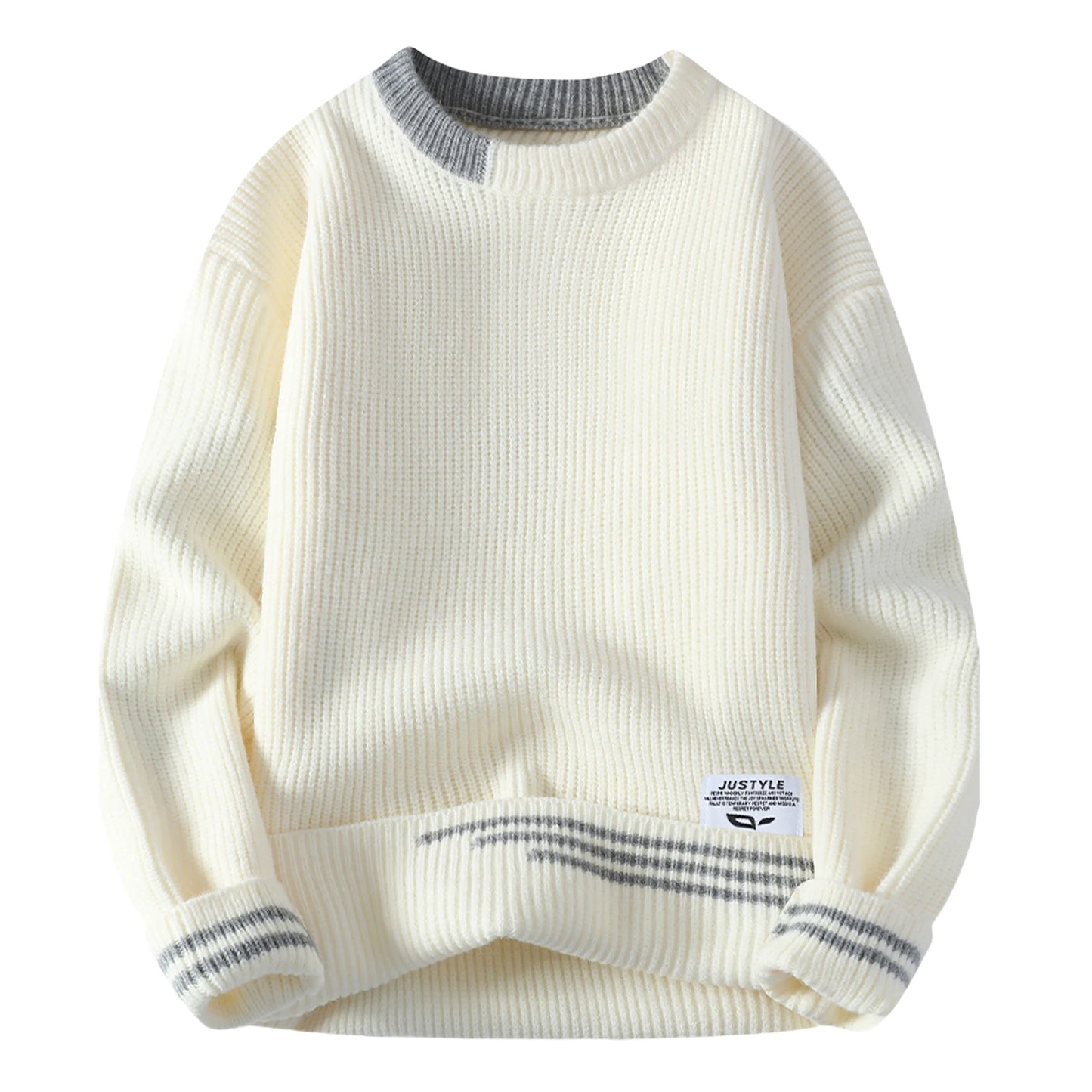 Men Retro Color Collision Twist Sweater Loose Fit Round Neck Knit Jumper Pullover Autumn Winter Casual 4 Colors Knitted Sweaters