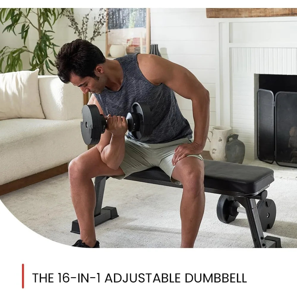 Adjustable Dumbbells Pair 5-80 lbs: Dumbbell Set to Replace 16 Sets of Dumbbells. Add Nuobell Dumbbells 80lb and Free Weights