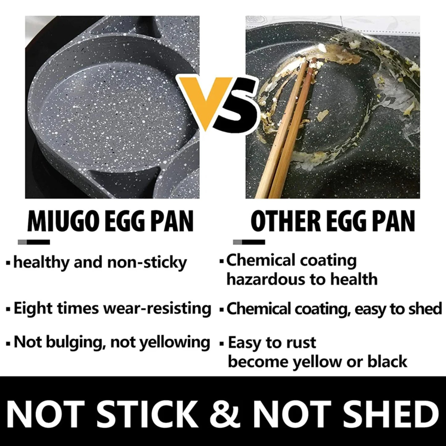 Nonstick Egg Frying Pan with 4-Hole Design for Perfect Pancakes, Burgers, and Ham Cooking - Suitable for Gas Stove and Induction