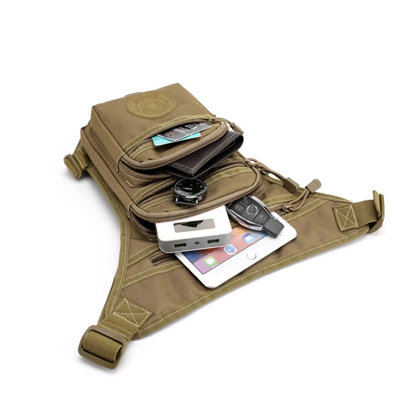 Male Hip Thigh Fanny Pack  Camouflage Motorcycle Rider Multi-Pockets Shoulder Bags High Quality Men Nylon Waist Leg Bag