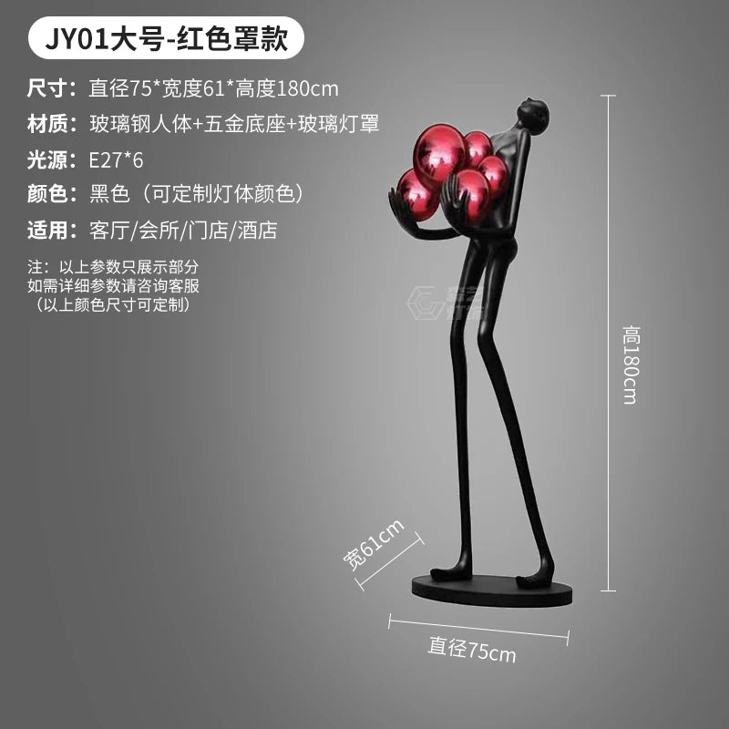 Humanoid Art Sculpture Fall Floor Lamp Living Room Light Luxury Design Sense Modern Creative Modeling Floor Lamp
