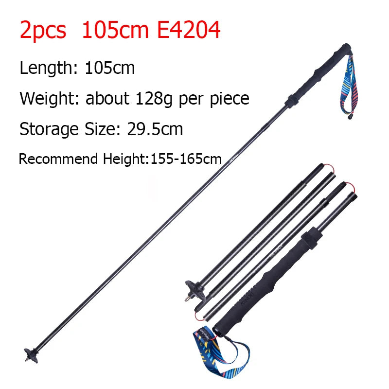 2pcs AONIJIE New Folding Outdoor Quick Lock Hiking Pole Walking Stick 105cm 115cm Trekking Pole For Height 155cm to 175cm