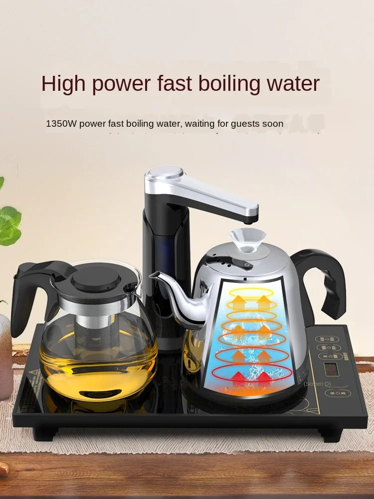 304 stainless steel automatic water supply electric kettle intelligent temperature regulating tea table integrated tea set panel