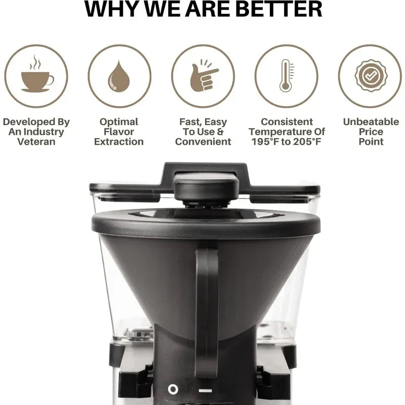 SimplyGoodCoffee Coffee Maker / Coffee Machine. 8 Cup Automatic Drip Pour Over Coffee Brewer. Easy To Use, Durable Stainless