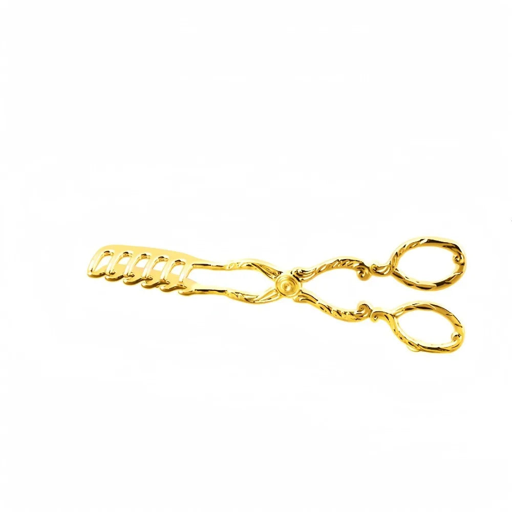 Kitchen Accessory Gold-plated Fruit Salad Clip European Vintage Silver/Gold Food Tong Embossed Cake Clip Dessert