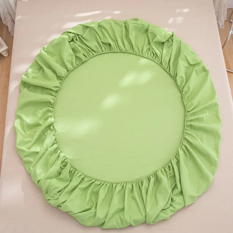 3pcs Fitted Sheet Microfiber Deep Pocket Bed Sheet Matcha Green Bedroom Bedding Sheets Set Solid Color Sheets with 2 Pillowcases