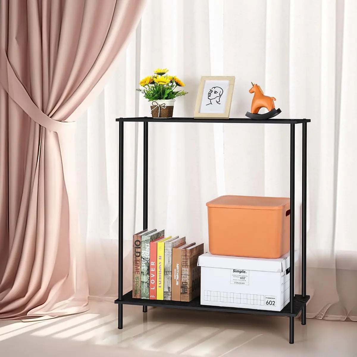 Console desk, 34.6-inch (approximately 87.9 cm) entrance desk, narrow sofa side table with shelf, suitable for foyer, hallway