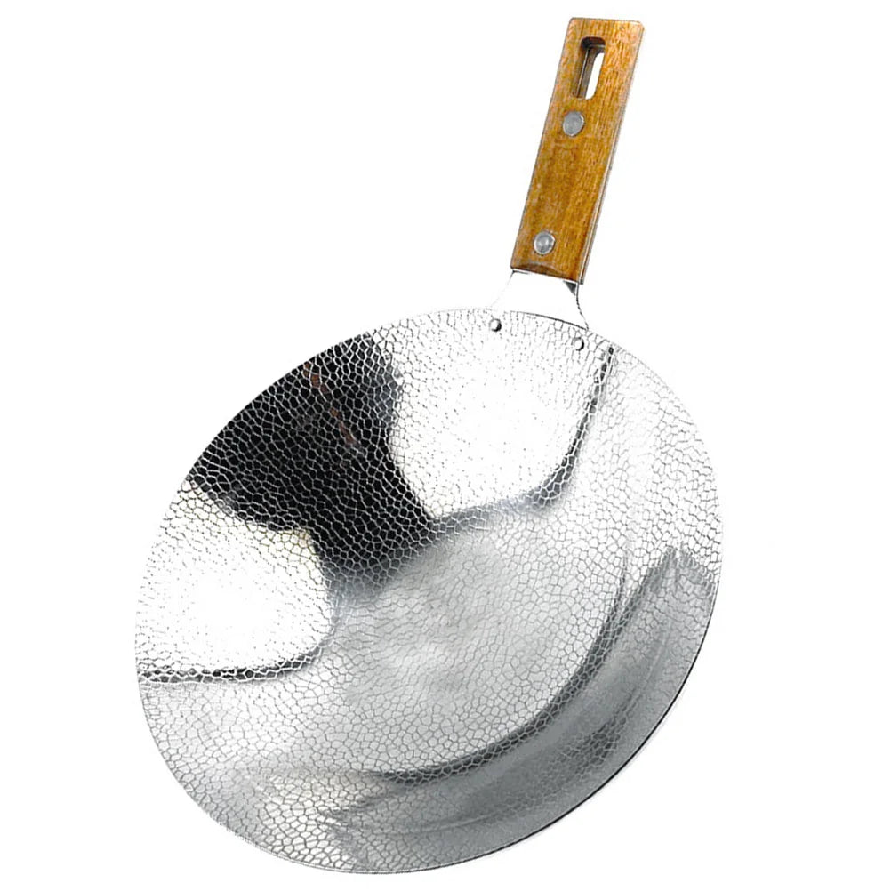 Stainless Steel Griddle Kitchen Wok Supply Everyday Pan Frying Metal with Handles for Home Utensil Saucepans