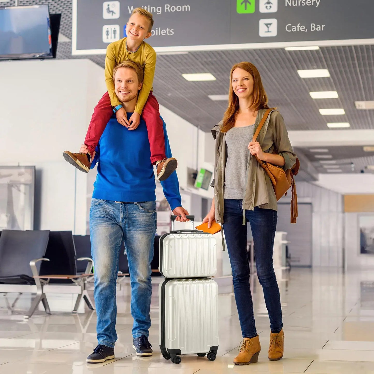 2 Piece Lightweight Luggage Set - 20 Expandable Hardside Carry-On & 14 Mini Cosmetic Case