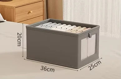 Visible Wardrobe Storage Organizer with Clear Window Large Capacity for Home Closet Bedroom T-Shirt Underwear Pants Organization