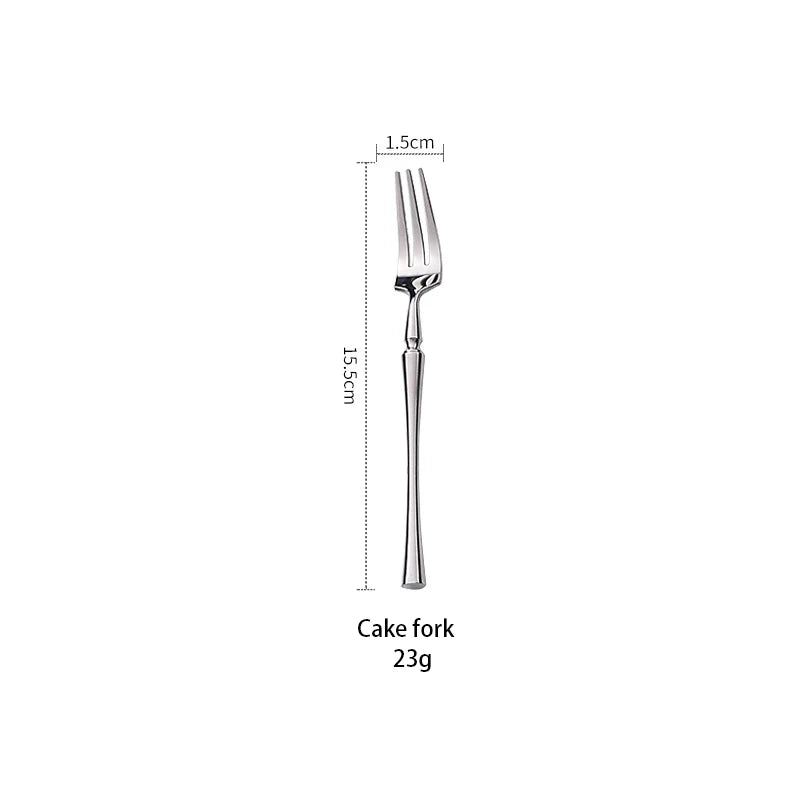 AJOYOUS Cutlery Set Stainless Steel Mirror Flatware Luxury Silverware Set Dessert Fork Tea Spoon Knife Dinnerware Kitchen