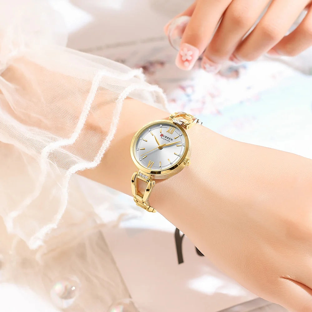 CURREN Luxury Watch For Woman High Quality Diamond Ladies Quartz Watch Waterproof Stainless Steel Women Watches reloj+box