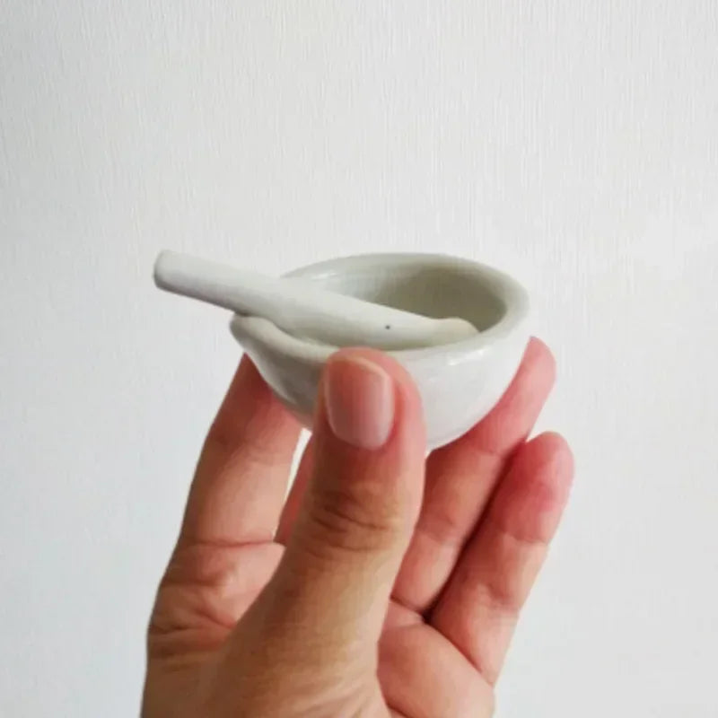 Household Ceramic Mortar and Pestle Set Grinding Bowls for Kitchen Spices Teas Garlic Pepper Grinder Mini Herb Mills Mulit Size