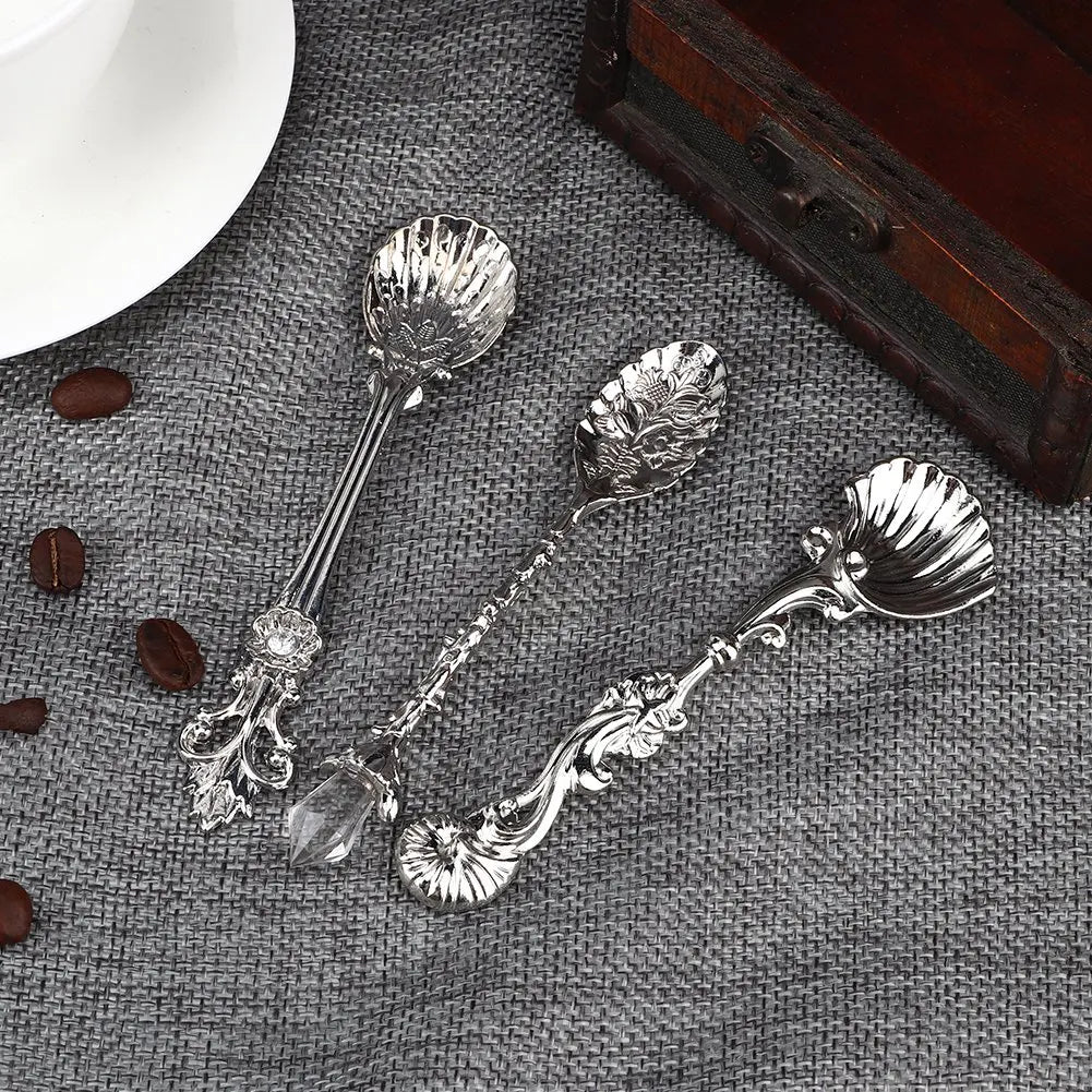 Vintage Style Cutlery Coffee Spoon Dessert Spoon Teaspoon Kitchen Tableware Kitchen Gadgets Cutlery