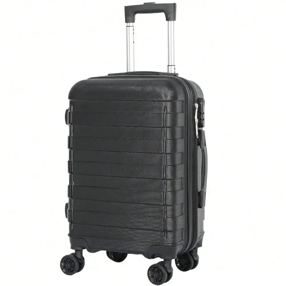 21" Carry On Suitcase Luggage Hardside Spinner Travel Lightweight Black 4-Wheel